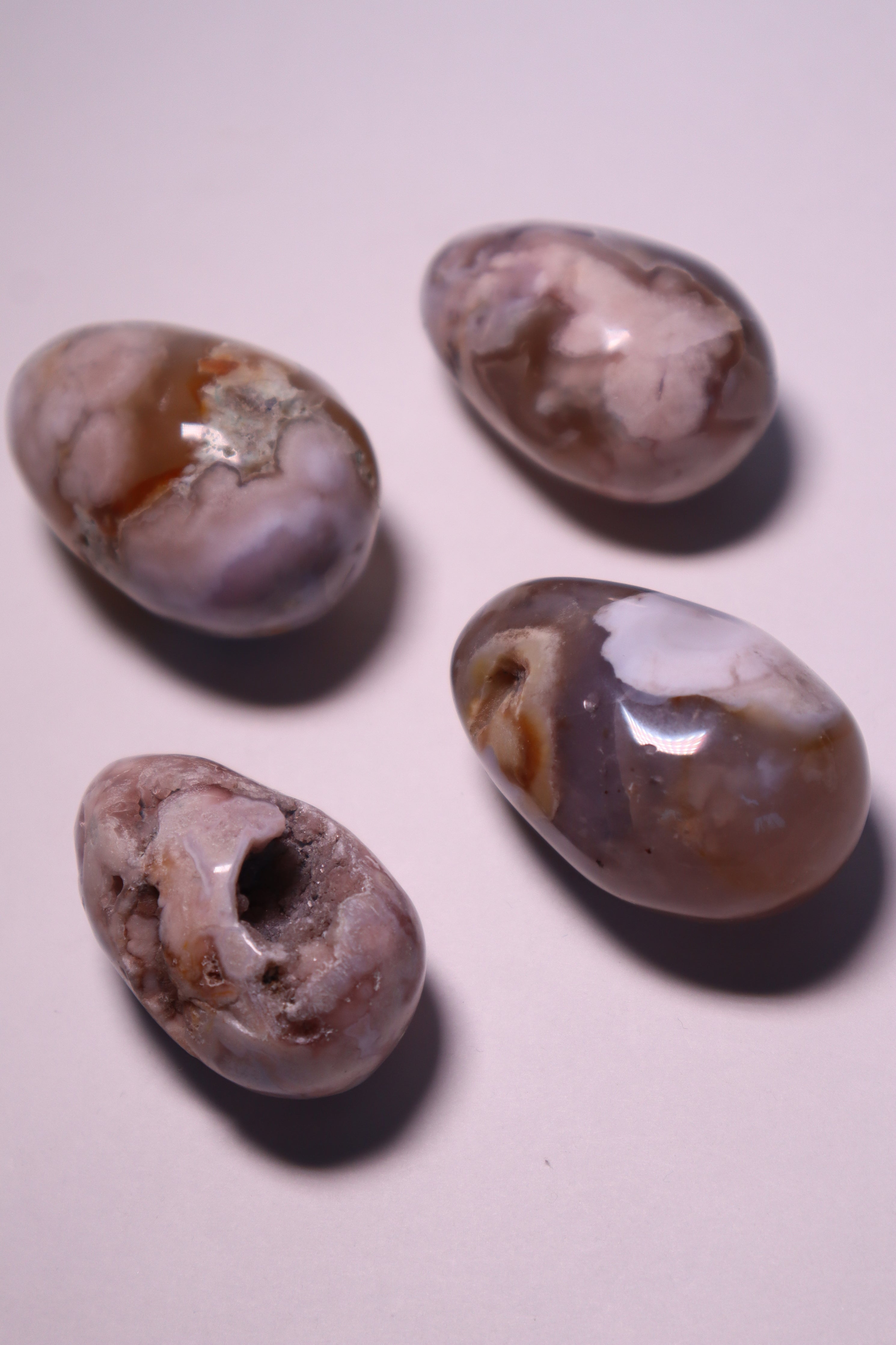 flower agate crystal egg