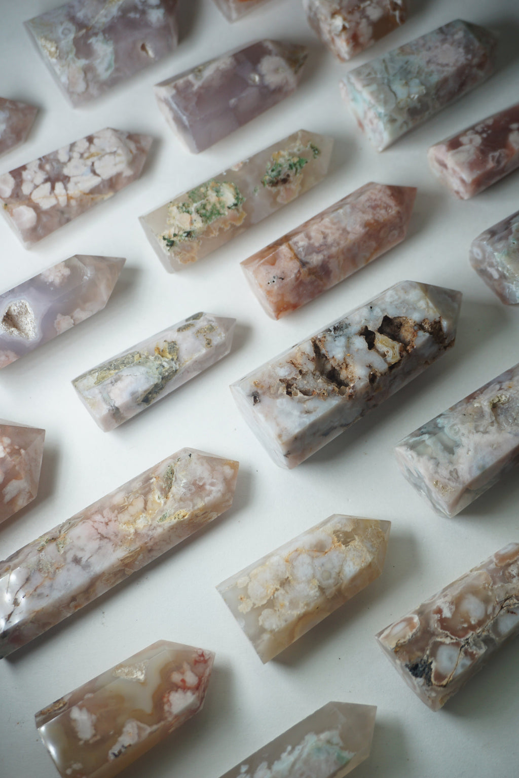flower agate crystal tower