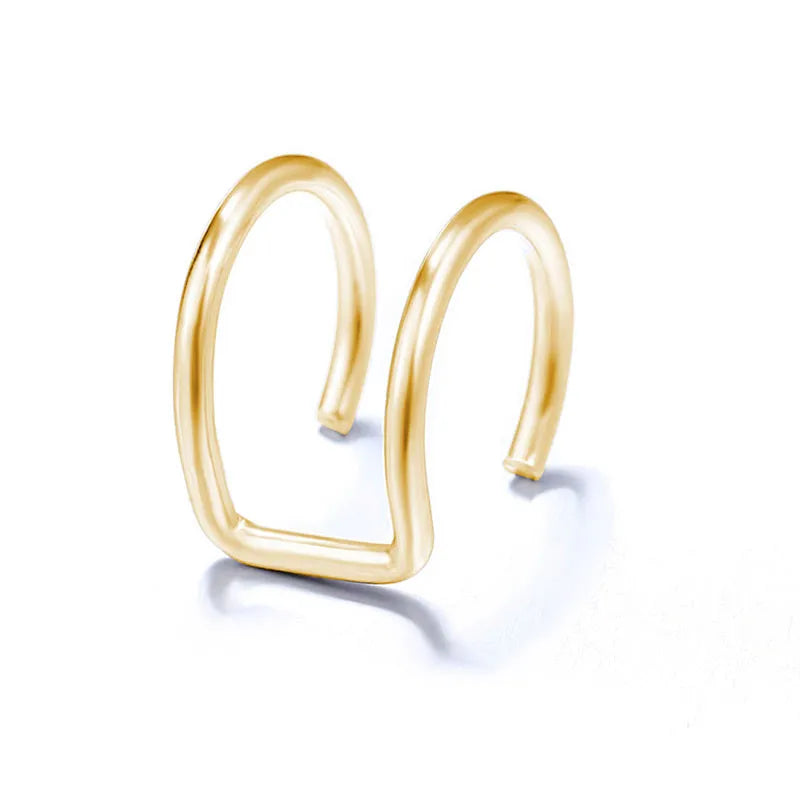 Gold Leaf Ear Cuff Clip-On Earrings for Women — No-Piercing Cartilage Climbers
