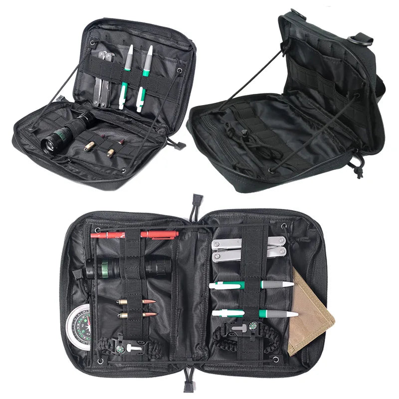 MOLLE Tactical Tool Pouch - Waterproof 1000D Nylon Medical Utility Bag, Compact 19 x 25 x 5.5 cm (7.5 x 9.8 x 2.2 in)