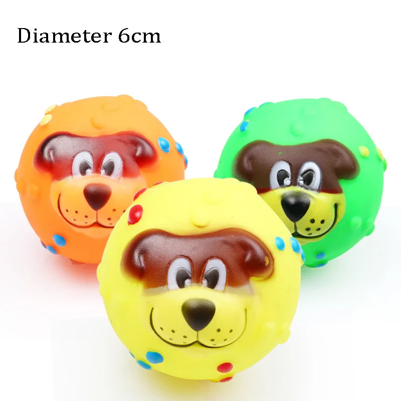1-Pack Squeaky Dog Ball Toy 6 cm (2.36 in) Rubber Chew Toy for Small Dogs and Puppies