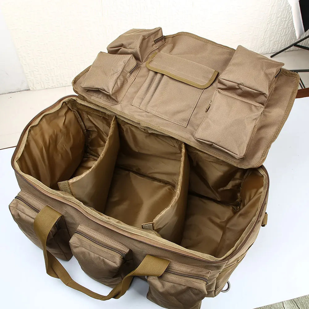 55L Tactical Duffel Backpack – Convertible Weekend Travel, Gym & Camping Bag with MOLLE Webbing