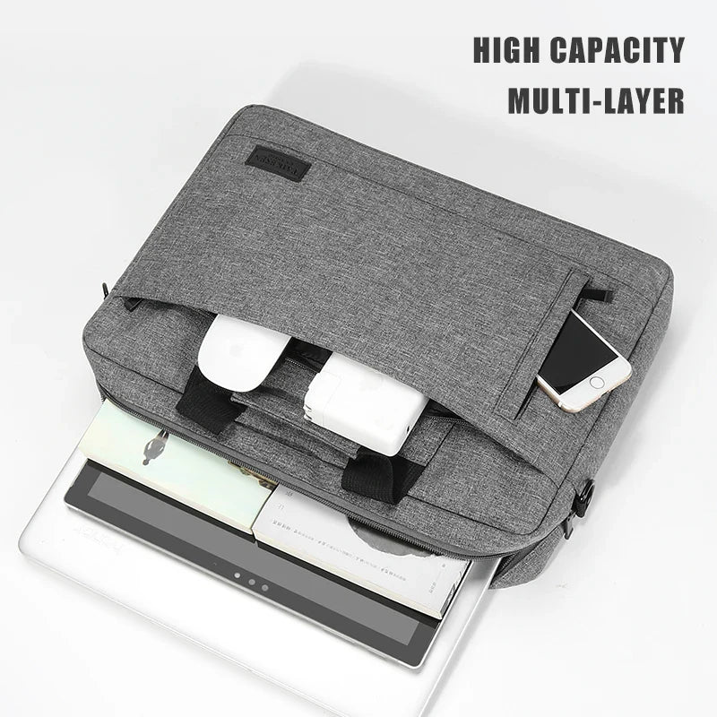 Canvas Laptop Sleeve Briefcase 13–17 Inch — Zippered Shoulder Handbag