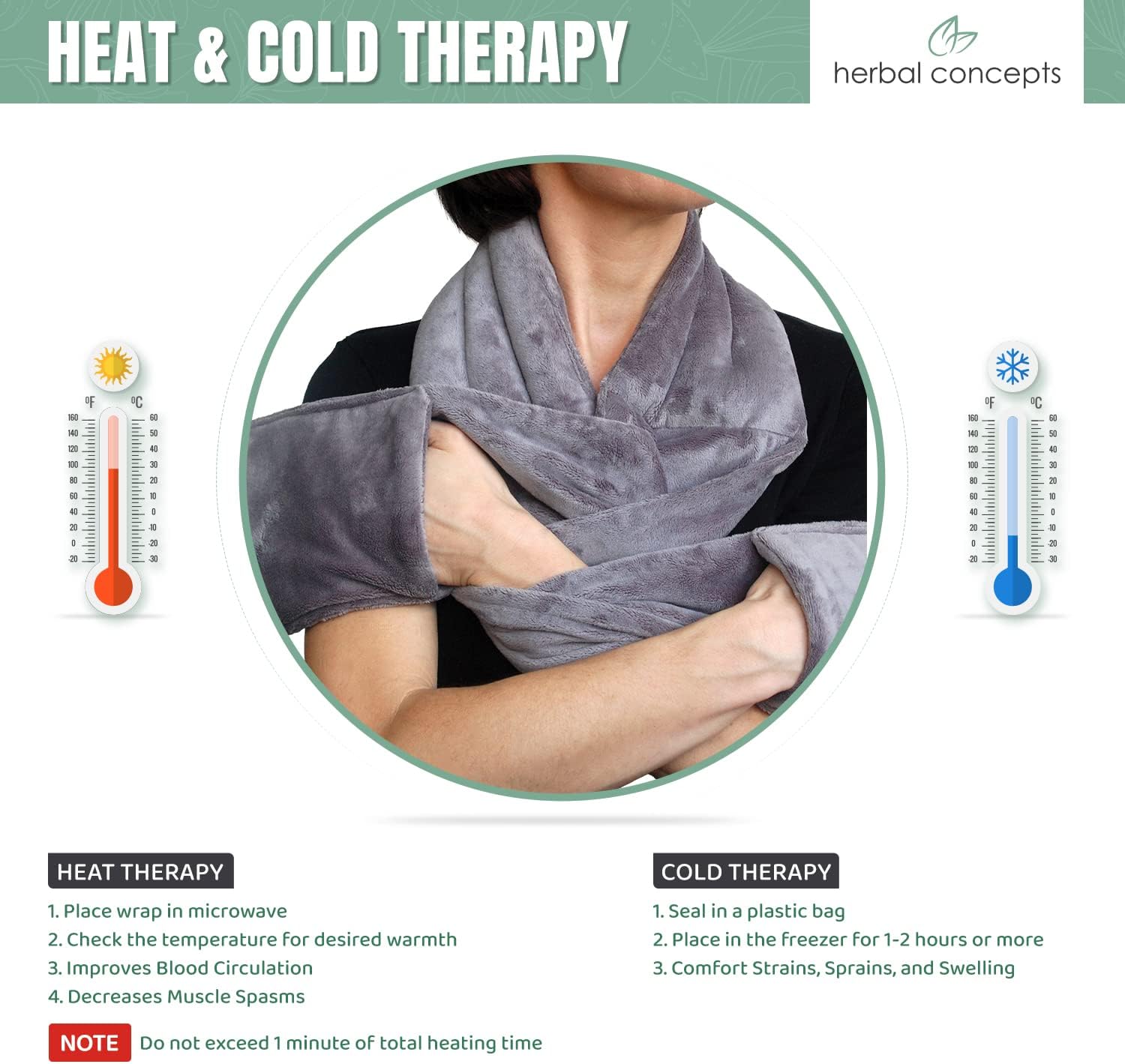 Warming Scarf for Soothing Hot/Cold Aromatherapy, Winter Warm Scarves with Pocket
