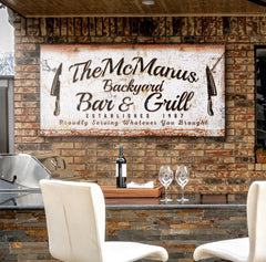 Backyard Bar & Grill Sign IV