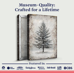 Vintage Christmas Tree Wall Art with Free Christmas Recipe Book