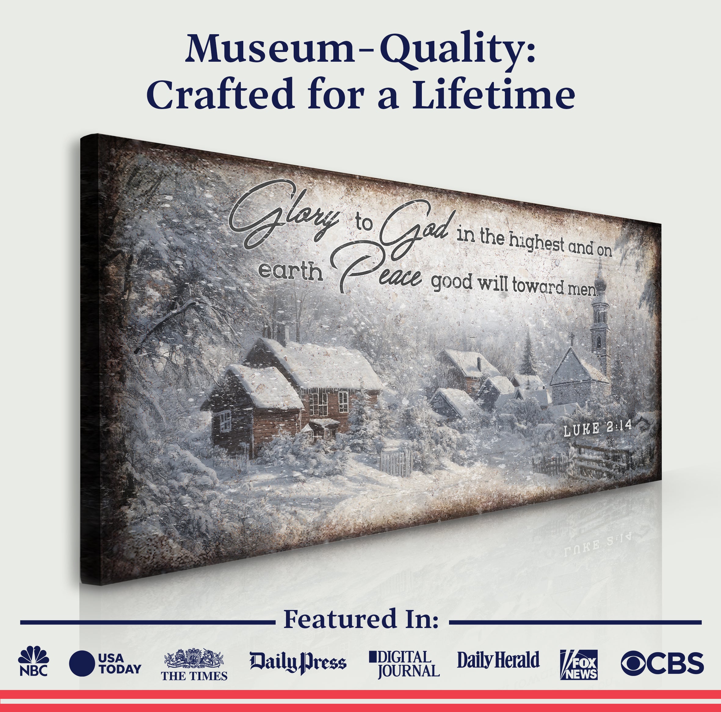 Vintage Christmas Village Luke 2:14 Scripture Sign II