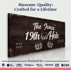 19th Hole Golf Personalized Sign II