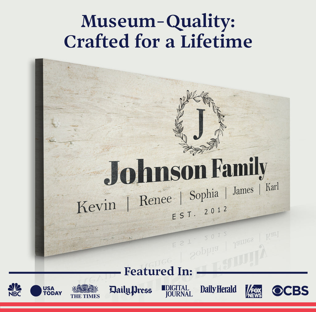 White Family Sign