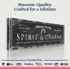 Black Cat’s Spirits & Charms Bar Halloween Sign