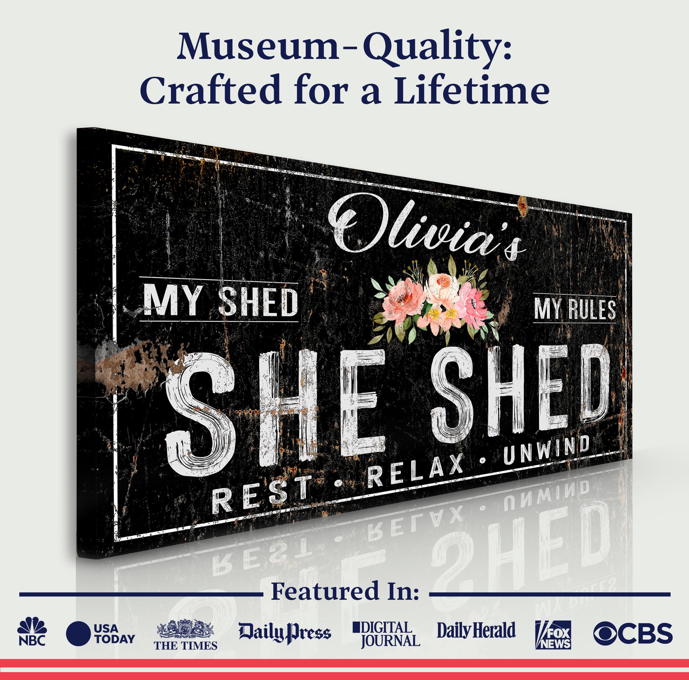 Personalized She Shed Sign IX