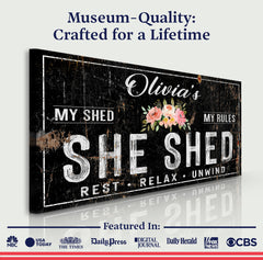 Personalized She Shed Sign IX