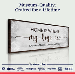 Home Is Where My Boys Are Sign II