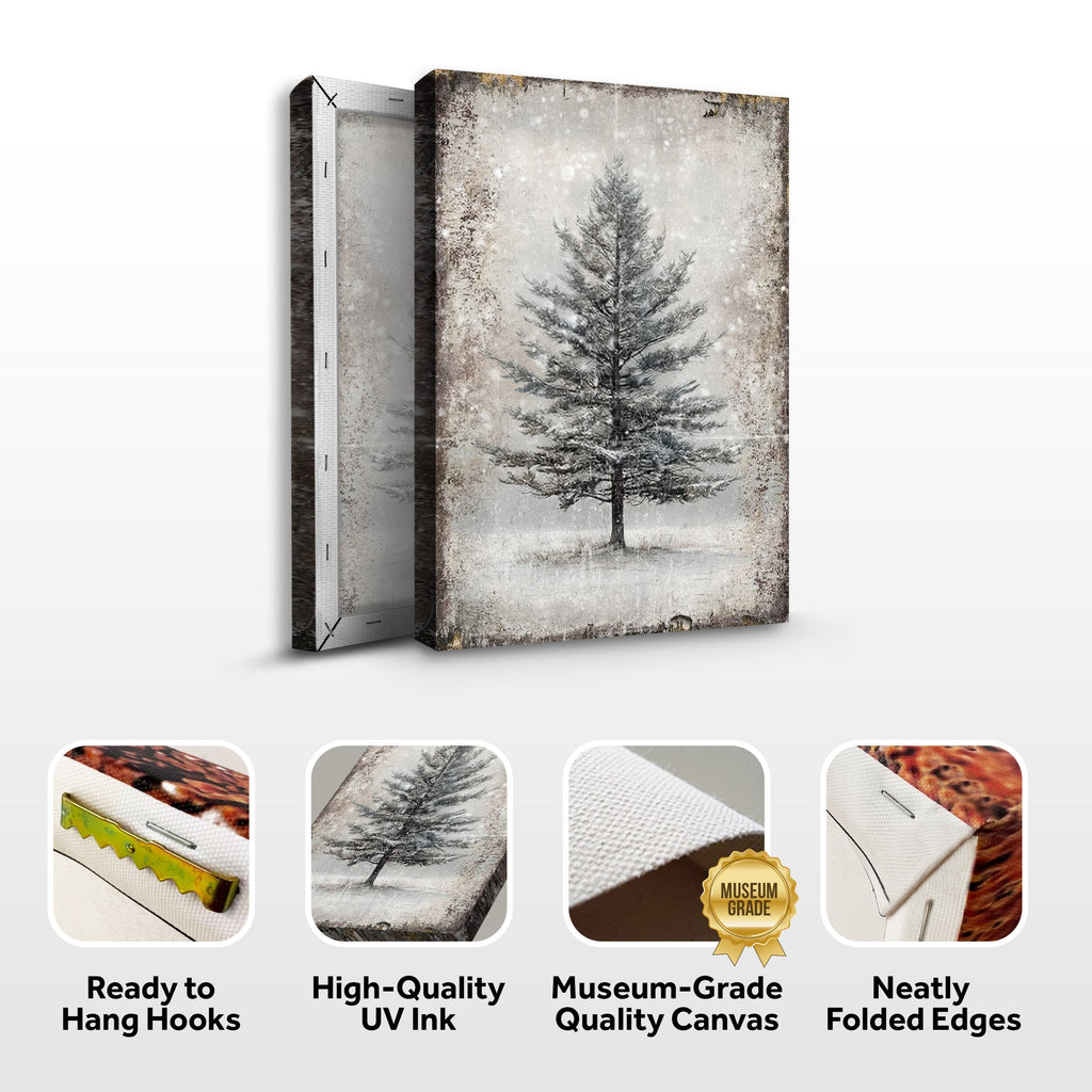 Vintage Christmas Tree Wall Art with Free Mystery Gift