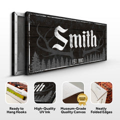 Rustic Family Antler Sign III