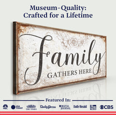 Family Gathers Here Sign