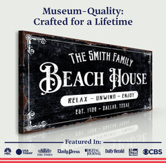 Beach House Personalized Sign III