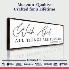 With God All Things Are Possible Faith Sign III