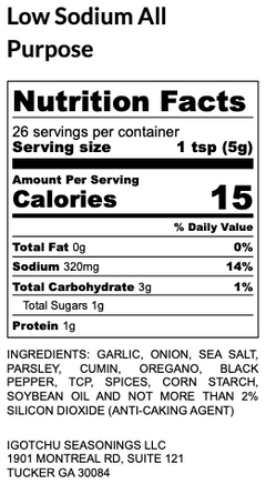 Igotchu Low Sodium All Purpose seasonings