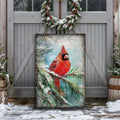 Vintage Cardinal Christmas Wall Art