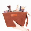 Avondale Premium Leather Dopp Kit - Travel Makeup Bag for Men & Women