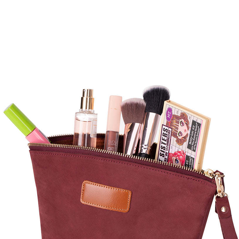 Avondale Premium Leather Dopp Kit - Travel Makeup Bag for Men & Women