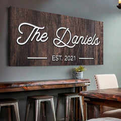 Wooden Family Name Sign