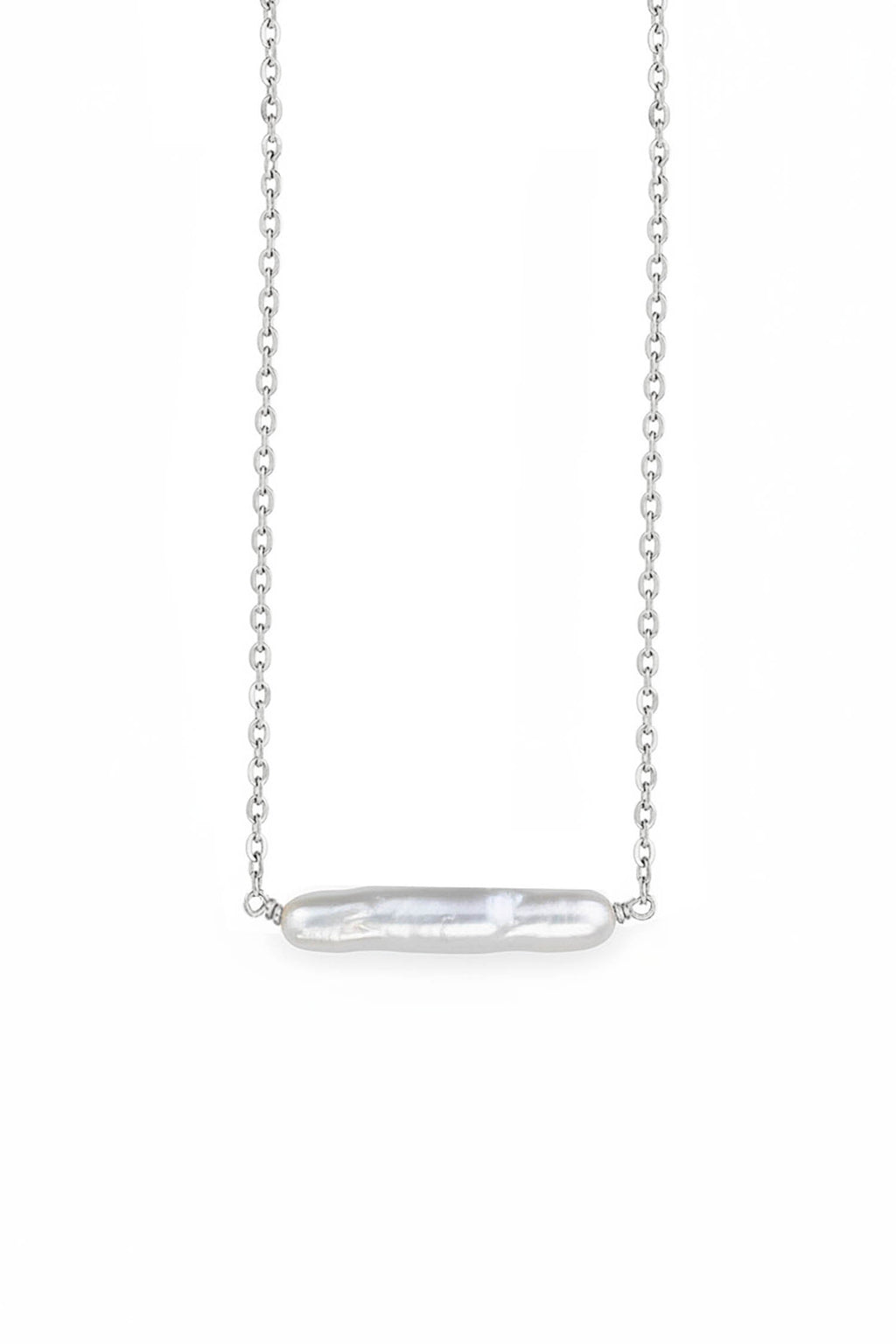 Maris Pearl Bar Necklace Sterling Silver
