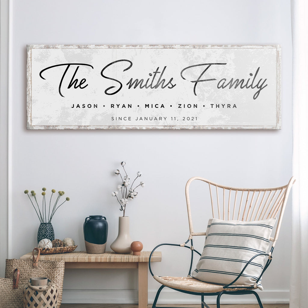 Last Name Family Sign Black And White