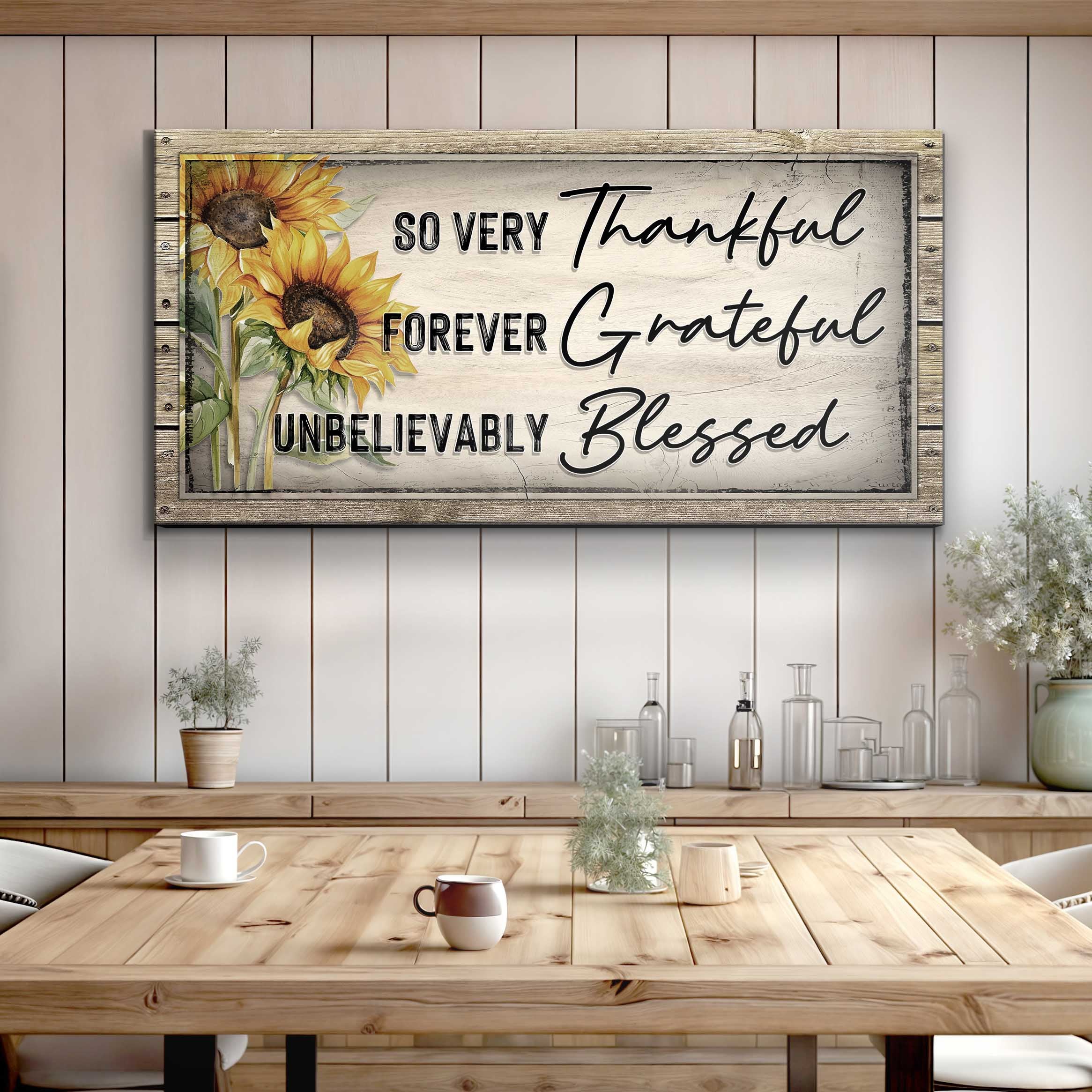 Grateful Thankful Blessed Family Sign II