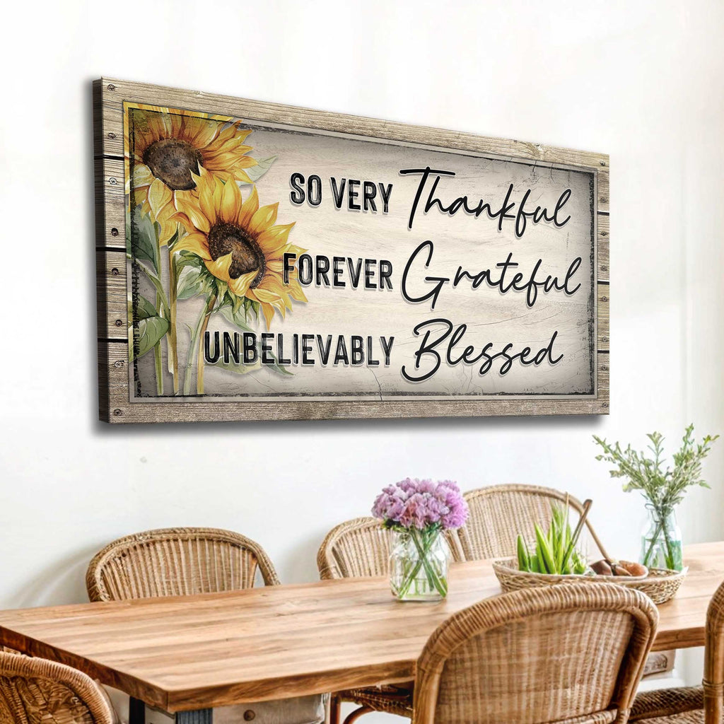 Grateful Thankful Blessed Family Sign II