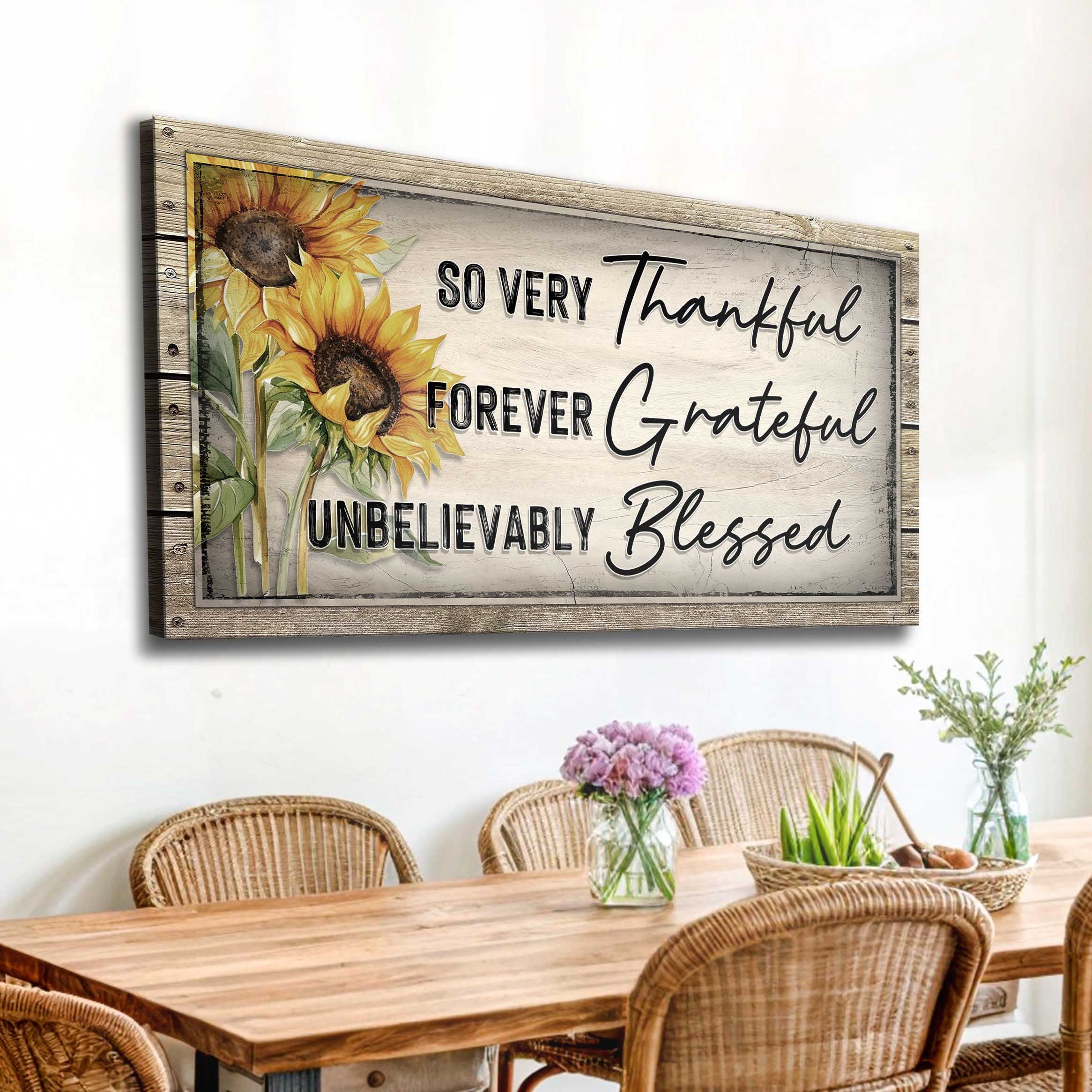 Grateful Thankful Blessed Family Sign II