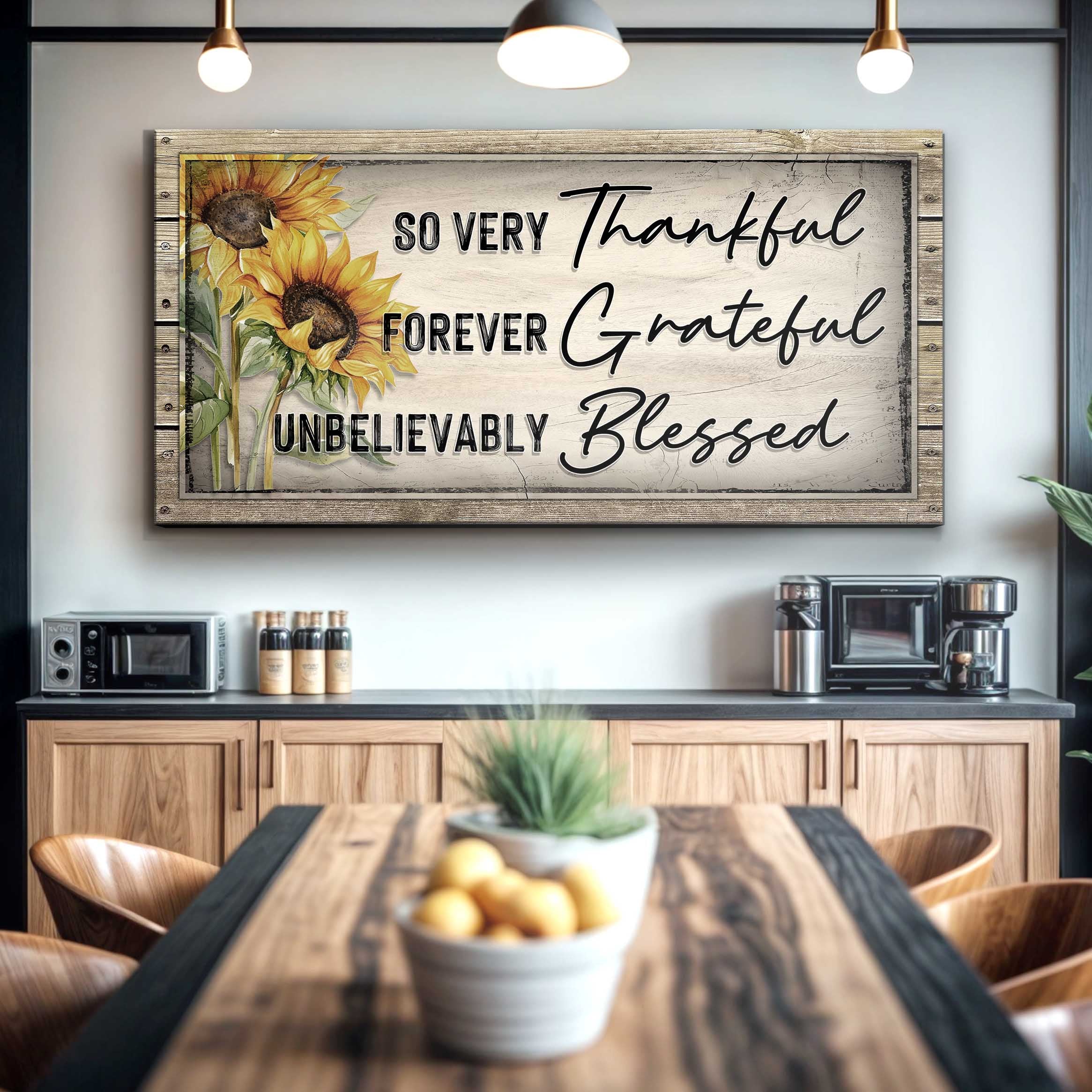 Grateful Thankful Blessed Family Sign II