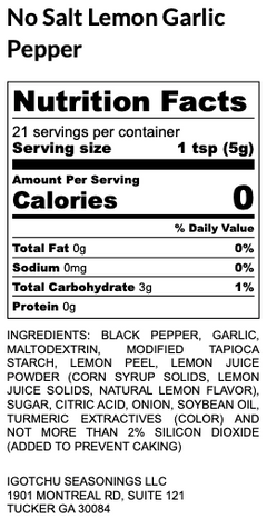Igotchu No Salt Lemon Garlic Pepper