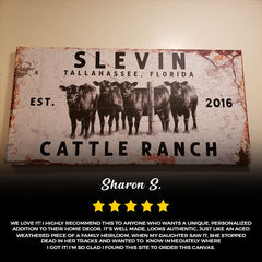 Personalized Cattle Ranch Rustic Sign II