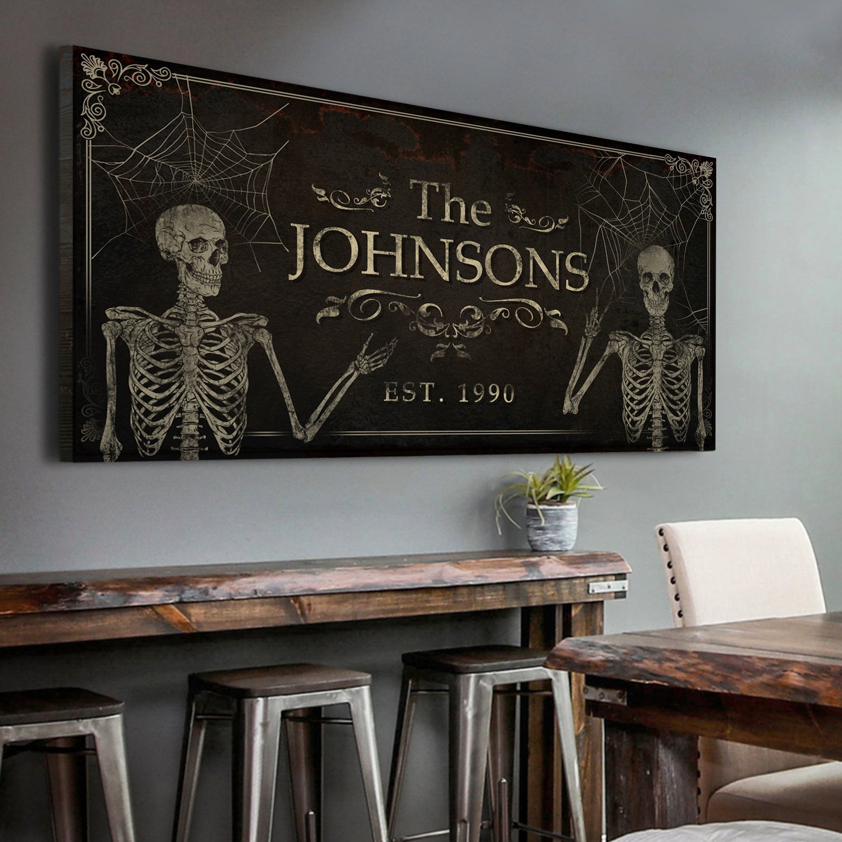 Gothic Family Sign - Personalized Gothic Decor - The Perfect Gothic Interior Design Gift