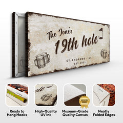 19th Hole Golf Personalized Sign III