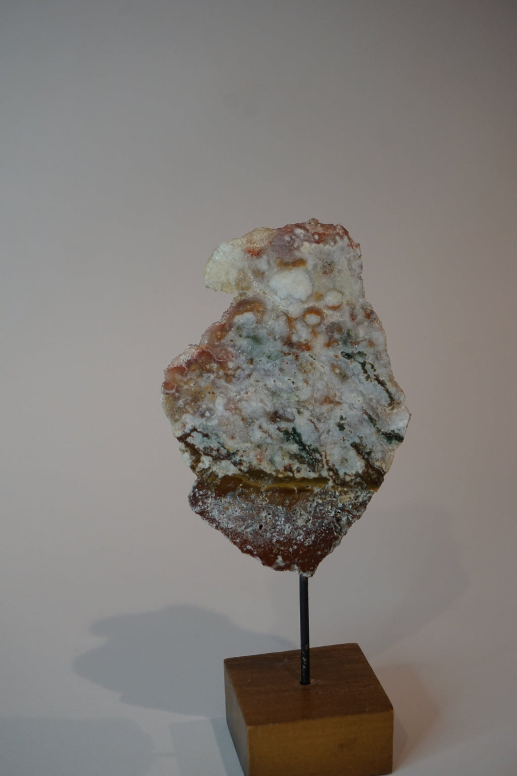pink amethyst crystal on stand - a