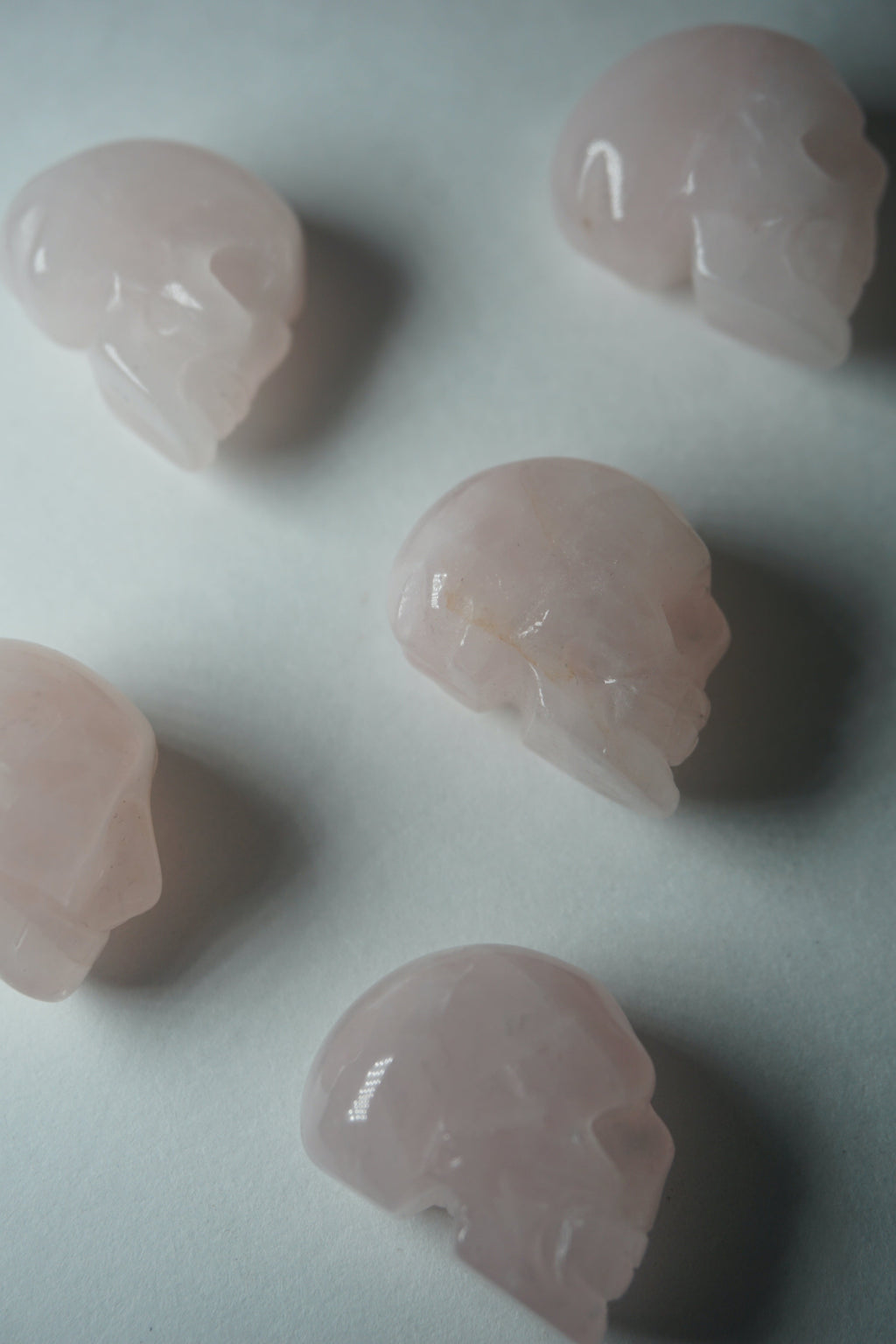 rose quartz crystal skull