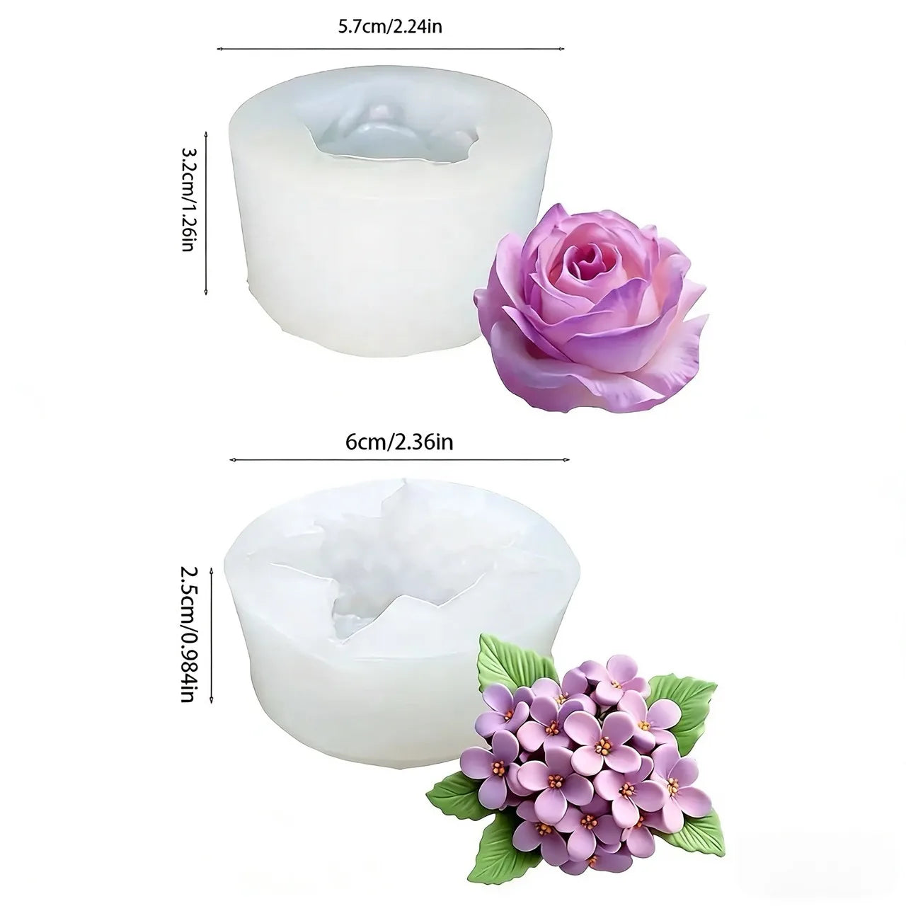 1 Reusable Rose S1-Pack Rose Silicone Mold for Soap, Candle, Clay & Plaster Crafts, Layered Petal Realistic Center, Flexible Reusable DIY Mold