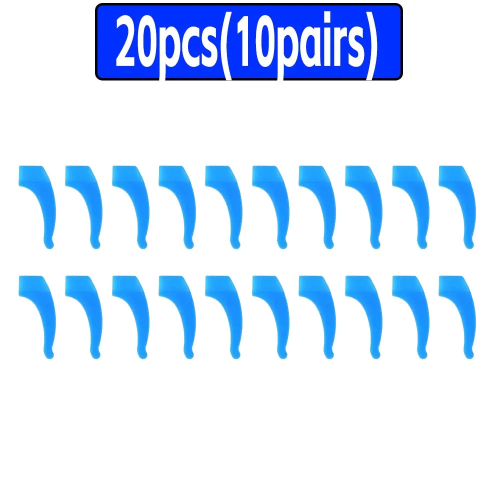 100-Pack Silicone Anti-Slip Eyeglass Ear Hooks Temple Tips – 33 x 10 mm (1.3 x 0.39 in)