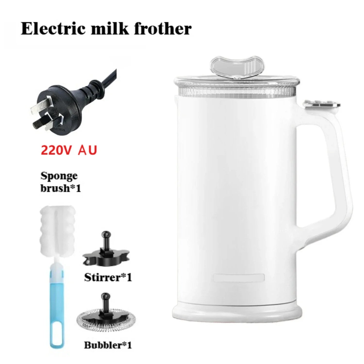 110V/220V Milk Frother 4-in-1 Home Coffee Latte Maker Hot Cold Beverages  Dual Function Stainless Steel Electric Milk Frother