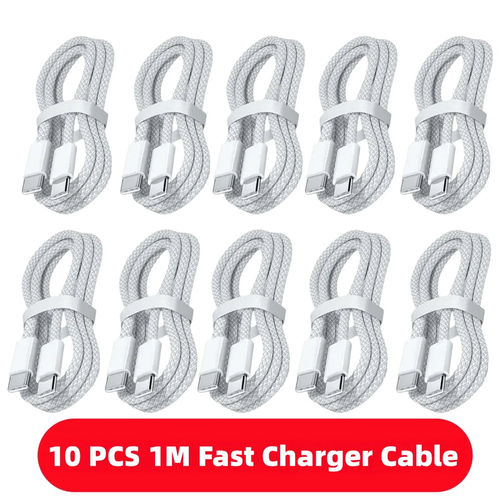 1-10PCS USB C Cable to USB C 100W Fast Charging Charger Cable Supports Fast Charging For iPhone 16 17 Samsung Xiaomi Huawei etc