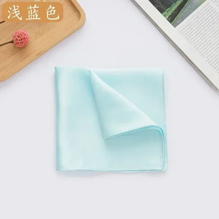 100% Mulberry Silk Men's Pocket Square 35cm (13.8in) Solid Tatting Handkerchief