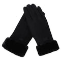 Women’s Furry Winter Gloves - Wrist-Length Full-Finger Touchscreen Mittens for Outdoor Sports