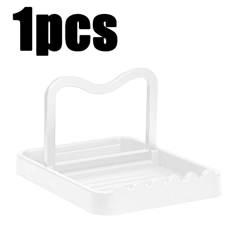 1-3 Pack Foldable Spatula & Pot Lid Holder - Multifunctional Upright Kitchen Draining Rack Wave Anti-Slip Organizer