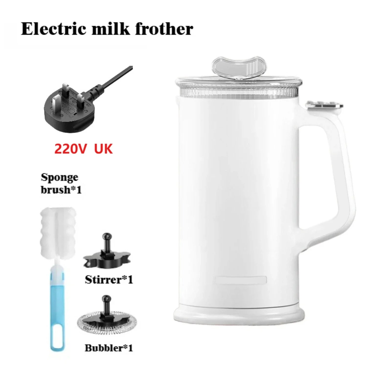 110V/220V Milk Frother 4-in-1 Home Coffee Latte Maker Hot Cold Beverages  Dual Function Stainless Steel Electric Milk Frother