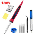 80W Adjustable Temperature Soldering Iron Kit with LCD, Ceramic Heater, Soldering Tips, Tweezers & Solder Wire
