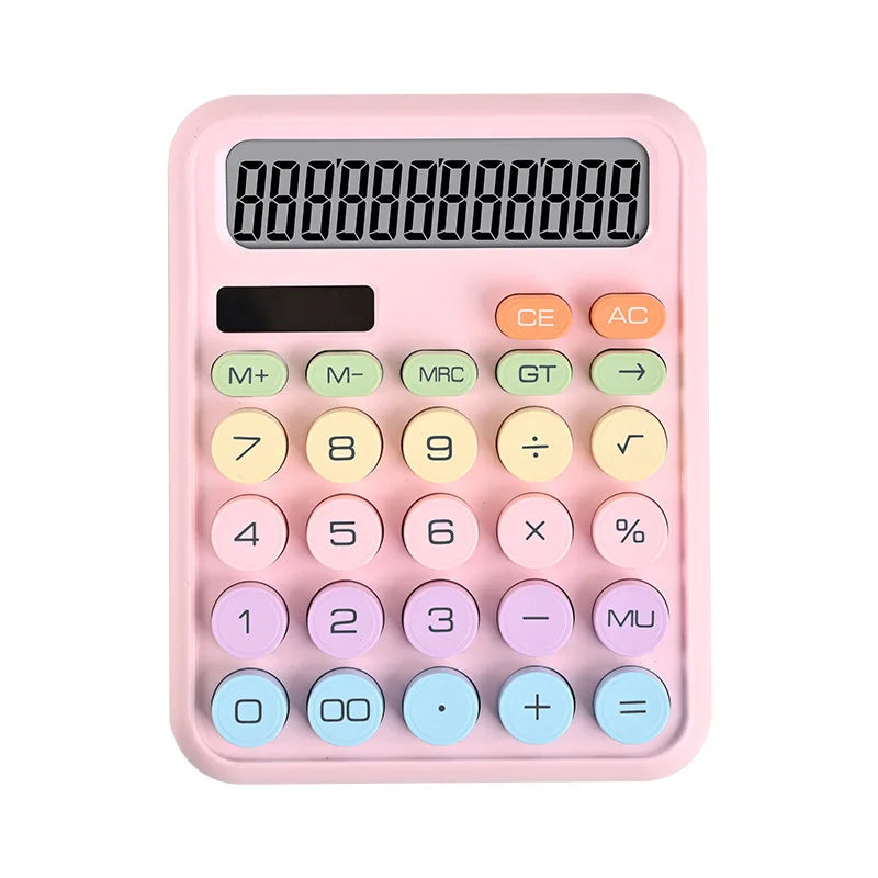 12-Digit Large Screen Desktop Calculator for Accounting and Office — Multi-Color