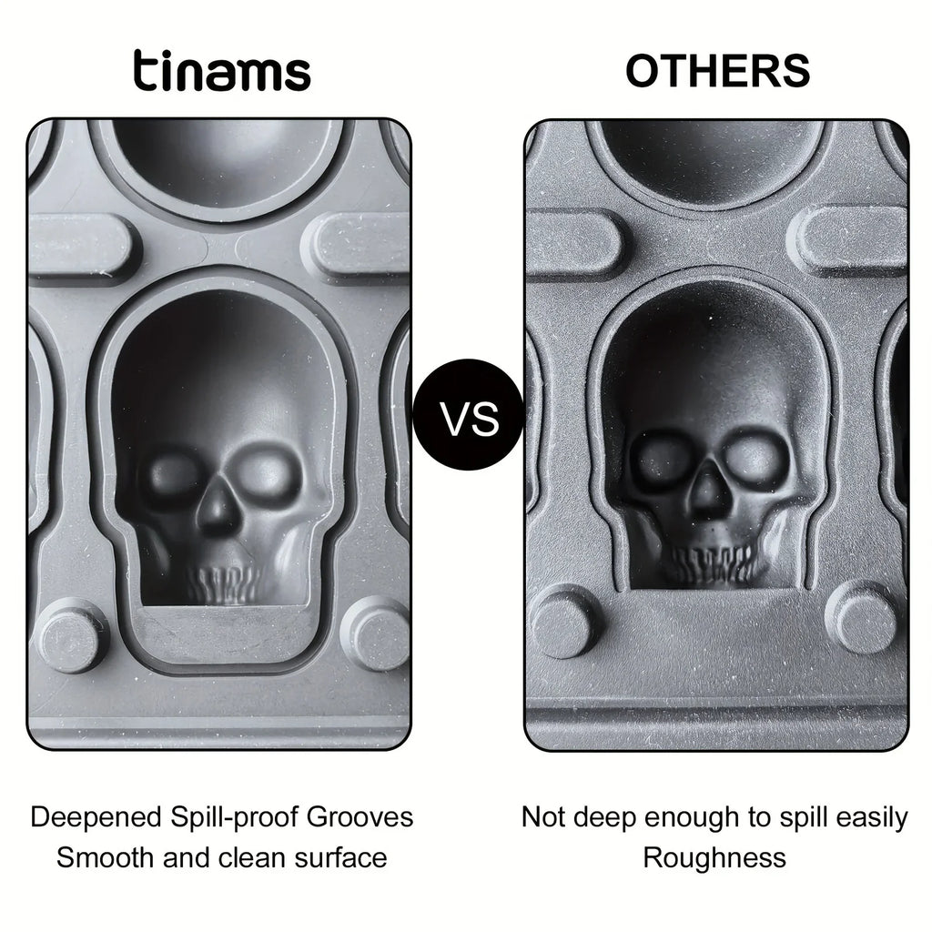 3D Skull Ice Ball Silicone Mold – 4 & 6-Cavity Flexible BPA-Free Ice Trays for Cocktails